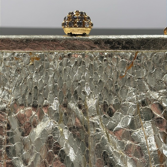 Vintage Robinson’s Metallic Gold Snakeskin Evening Bag - Serpentine Chain VGVC - Picture 5 of 16